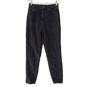 BDG Urban Outfitters Mom Corduroy Pants W26 L32 Charcoal Grey High Rise Tapered